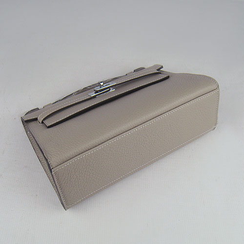 AAA Hermes Kelly 22 CM France Leather Handbag Grey H008 On Sale